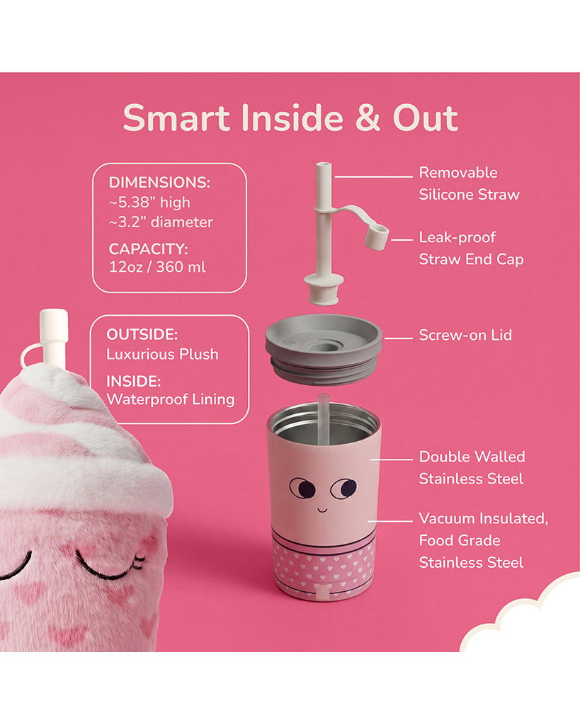 Asobu 12oz/360ml Fuzzie Plush Lulu the Love Bug with Tumbler