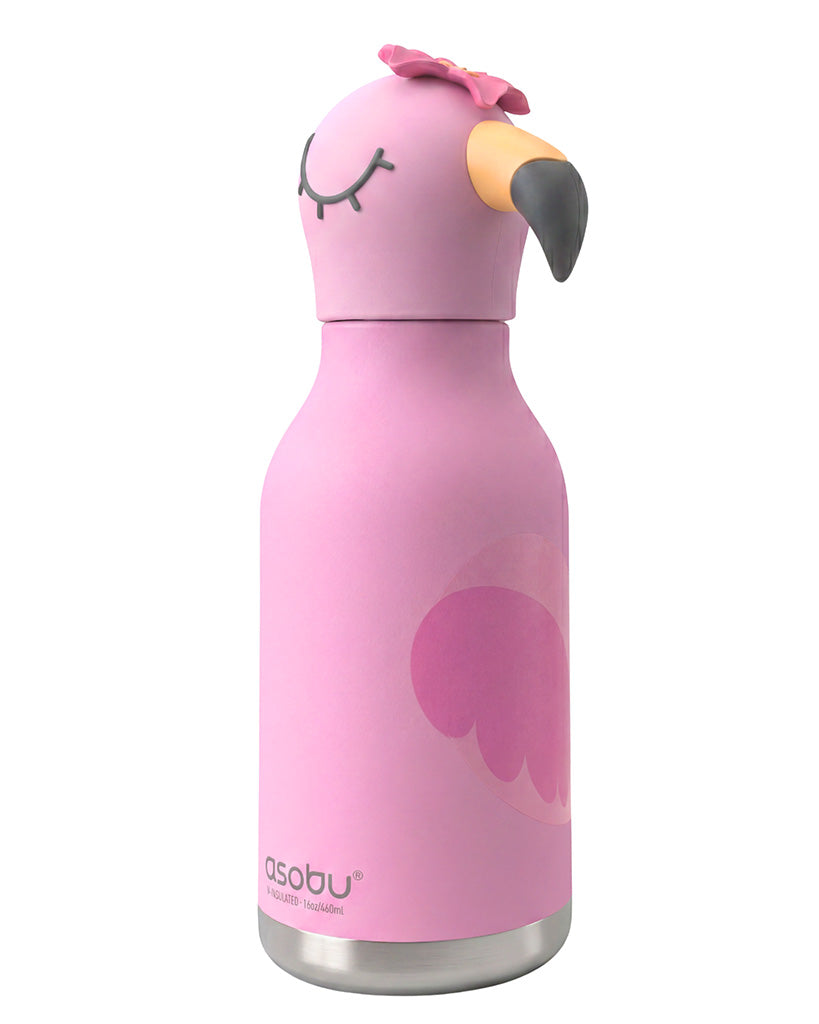 Asobu 16oz/460ml Bestie Insulated Stainless Steel Water Bottle Limited Edition - Lola The Flamingo