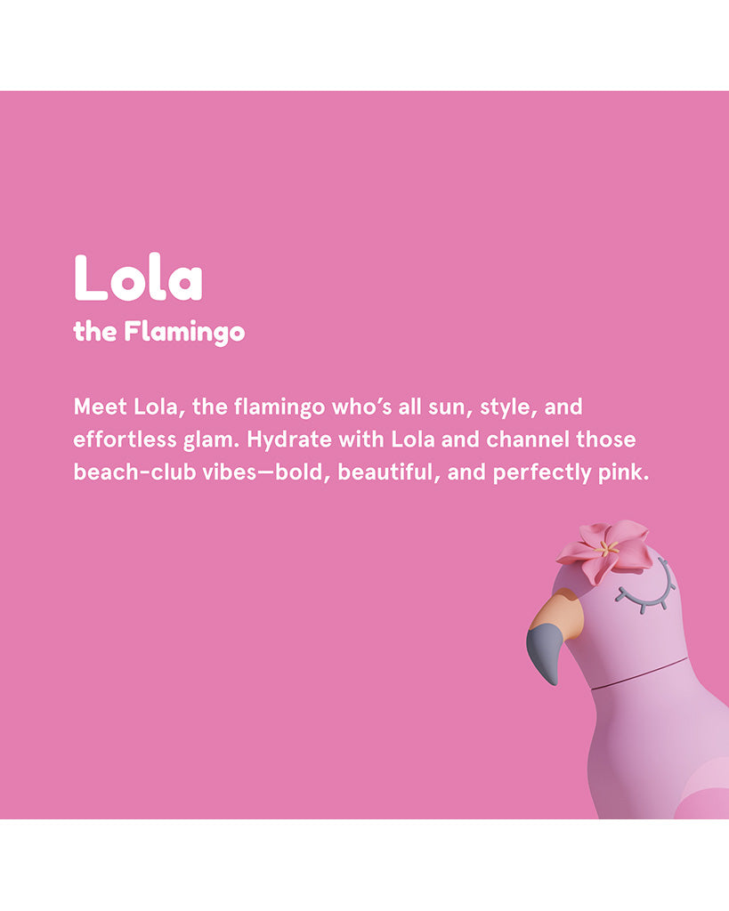 Asobu 16oz/460ml Bestie Insulated Stainless Steel Water Bottle Limited Edition - Lola The Flamingo