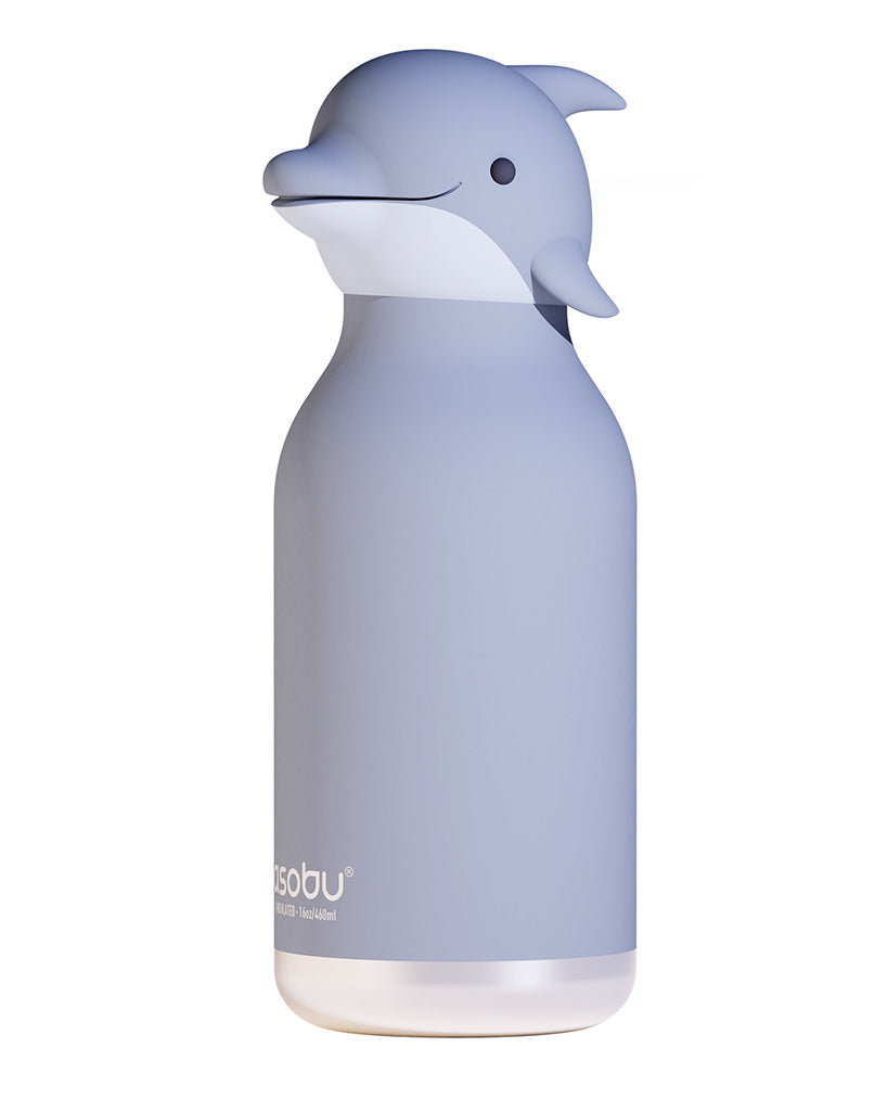 Asobu 16oz/460ml Bestie Insulated Stainless Steel Water Bottle Limited Edition - Kiyoshi the Dolphin