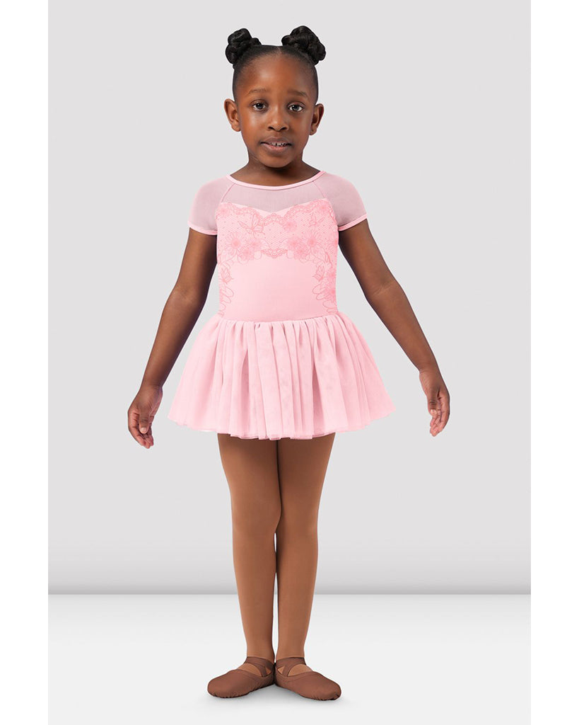 Bloch Back Lace Print Mesh Cap Sleeve Tutu Ballet Dress - CL4192 Girls