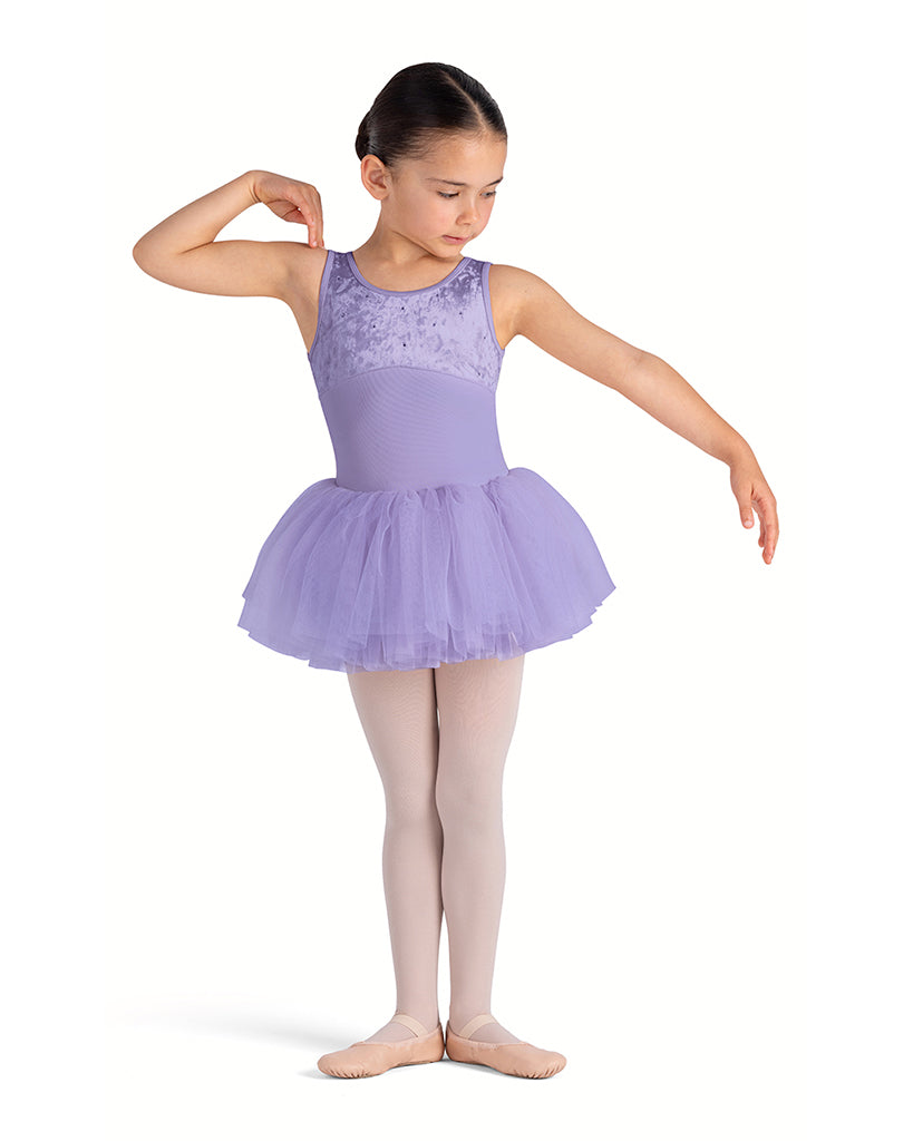 Bloch Callie Scoop Neck Diamante Velvet Open Back Tutu Ballet Dress - CL5635 Girls
