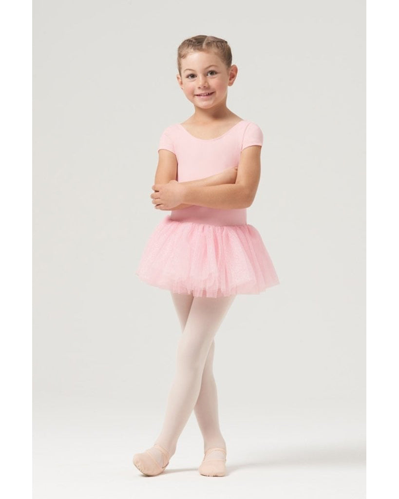 Bloch Clara Scoop Neck Glitter Tutu Cap Sleeve Ballet Dress - CL1022 Girls