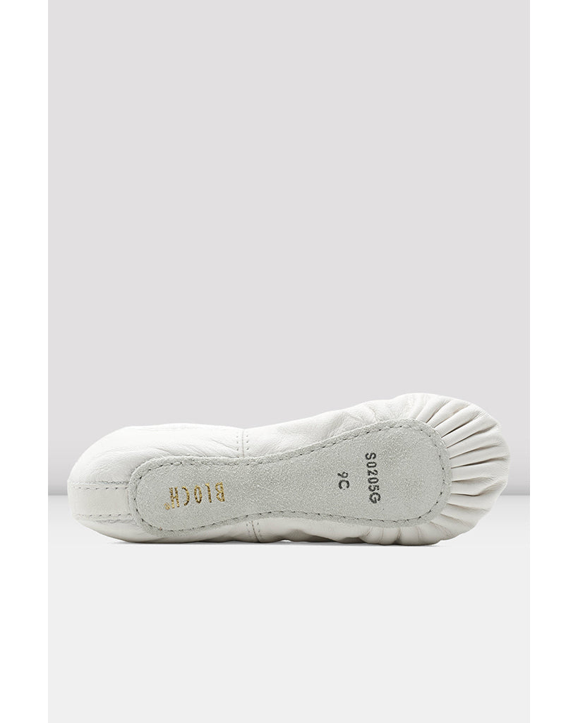 Bloch Dansoft Full Sole Leather Ballet Slippers - Bloch S0205G Kids White 1.5 C Wide