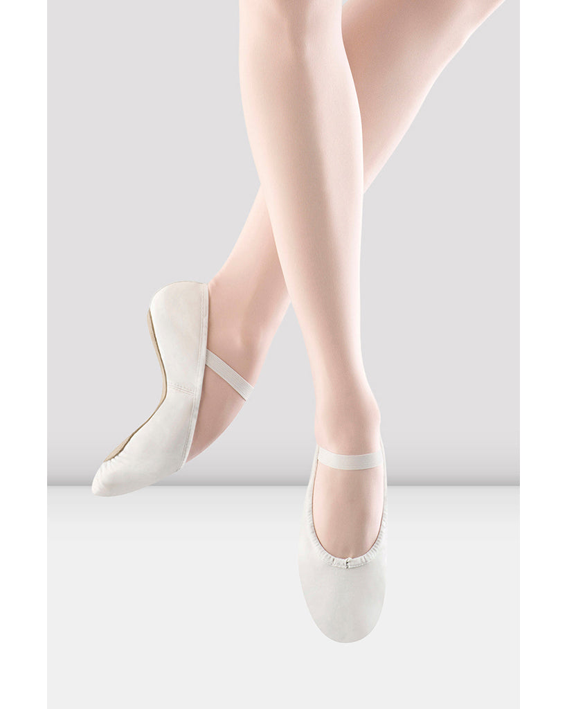 Bloch Dansoft Full Sole Leather Ballet Slippers - Bloch S0205G Kids White 1.5 C Wide