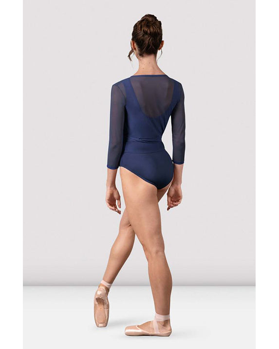 Bloch Harmony Mesh 3/4 Sleeve Wrap Top - Z30022 Womens