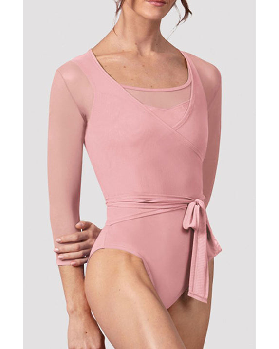 Bloch Harmony Mesh 3/4 Sleeve Wrap Top - Z30022 Womens