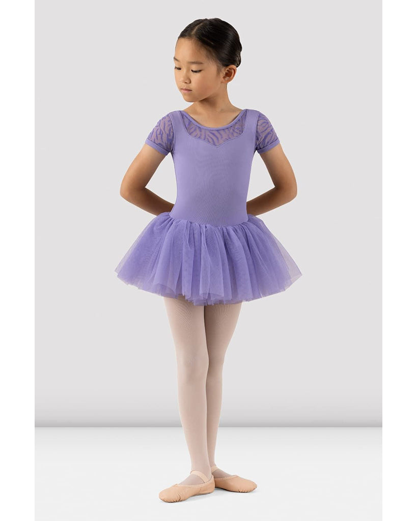 Bloch Holly Scoop Neck Mesh Detail Cap Sleeve Tutu Ballet Dress - CL3332 Girls