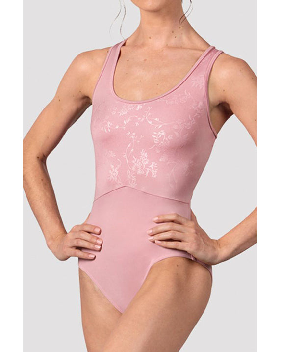 Bloch Kira Scoop Neck Delicate Floral Double Strap Cross Back Tank Leotard - L50007 Womens