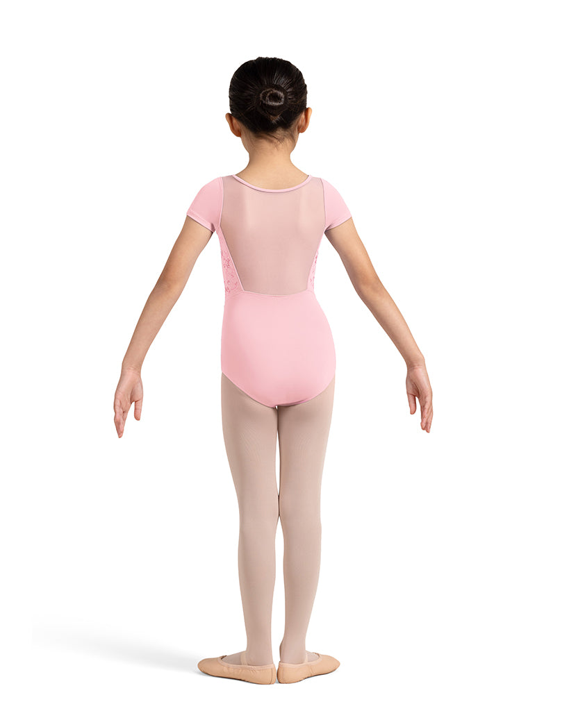 Bloch Leilani Mesh Back Embroidered Detail Cap Sleeve Leotard - CL4242 Girls