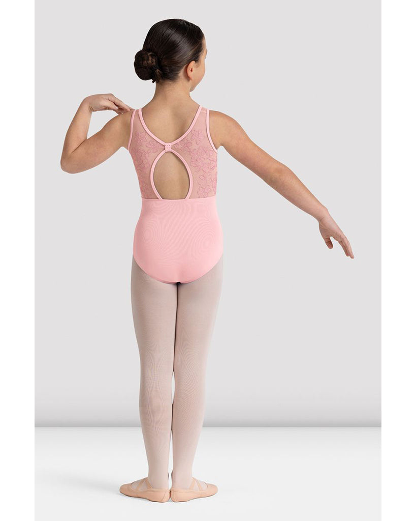 Bloch Lulu Sweetheart Neck Floral Embroidered Mesh Back Tank Leotard - CL50005 Girls