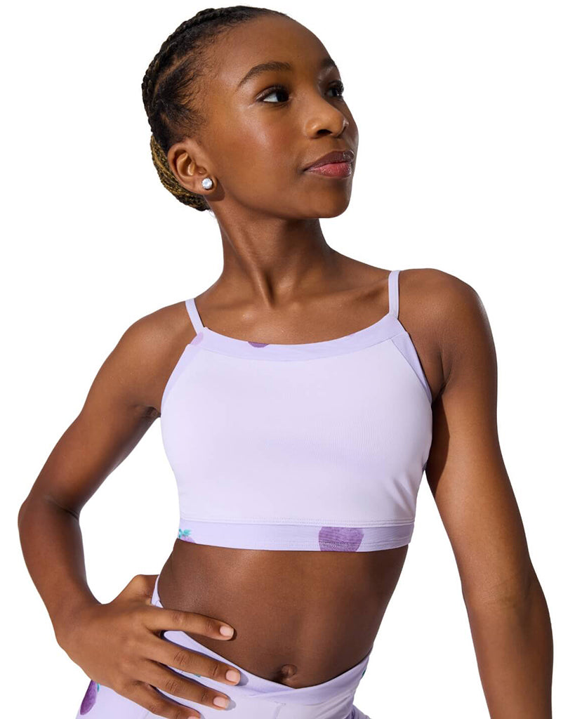 Capezio Berry Cute Longline Strawberry Print Mesh Camisole Bra Top - F12637C Girls