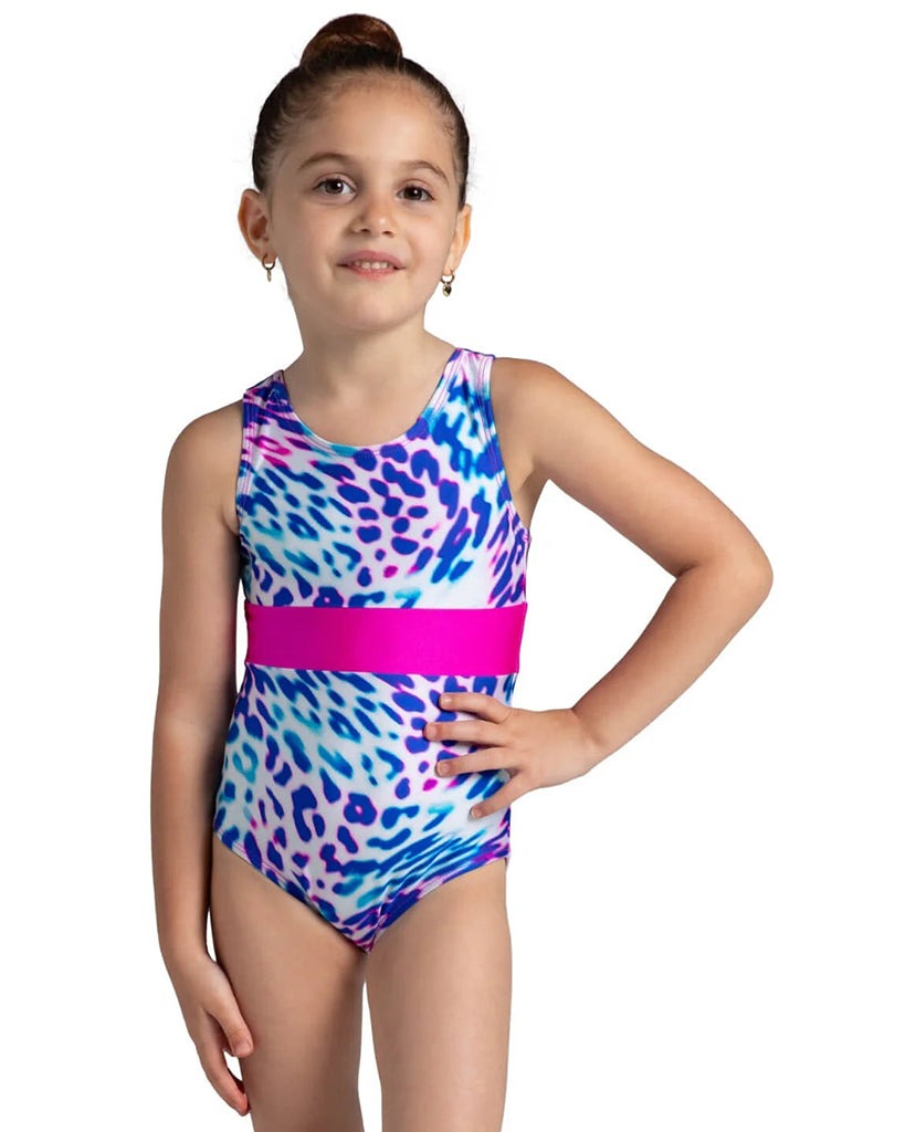 Capezio Jungle Racerback Gymnastic Tank Leotard - F12590C - Girls - Wild One Print / Bright Pink