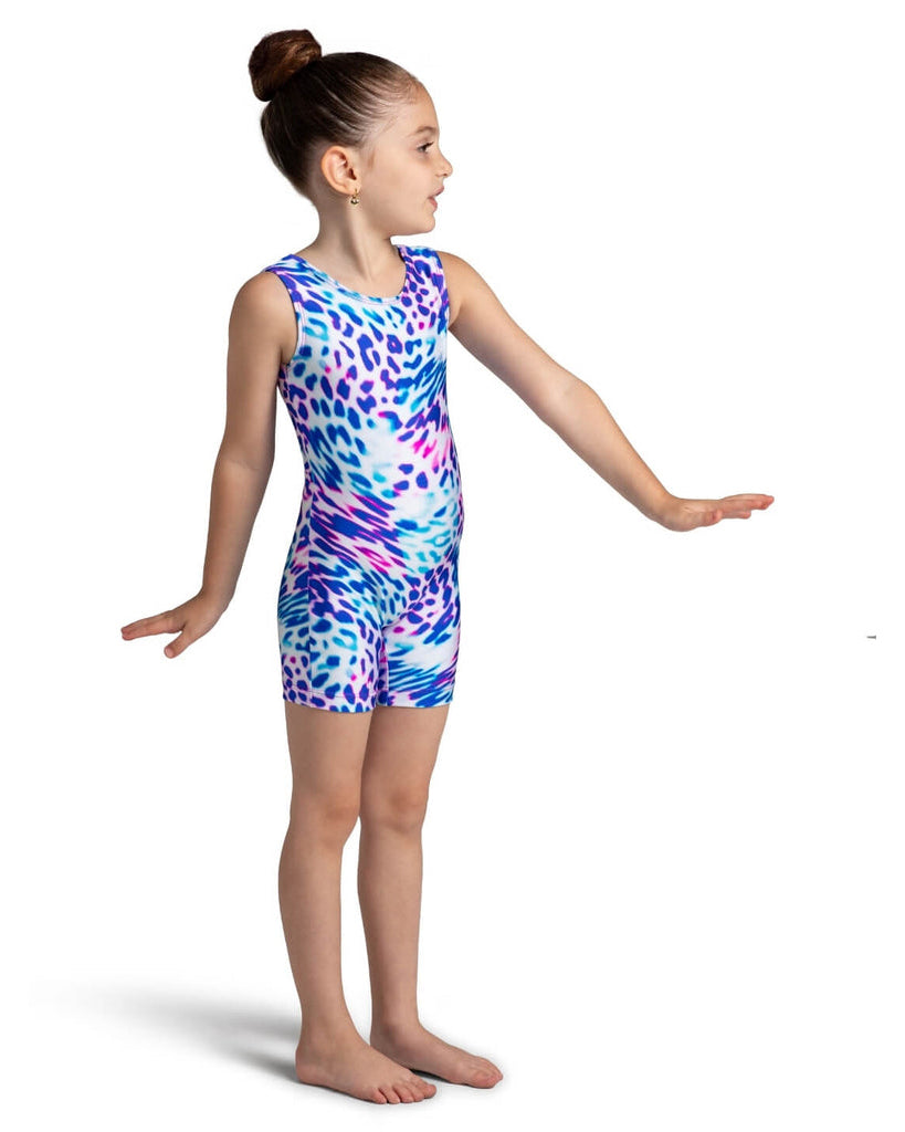 Capezio Valley Gymnastic Tank Biketard - F12594C - Girls - Wild One Print / Bright Pink