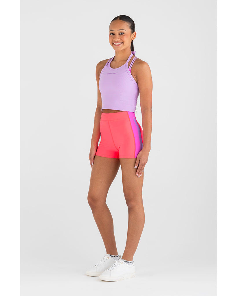 Every Turn Halter Rib Singlet - Girls - Lavender