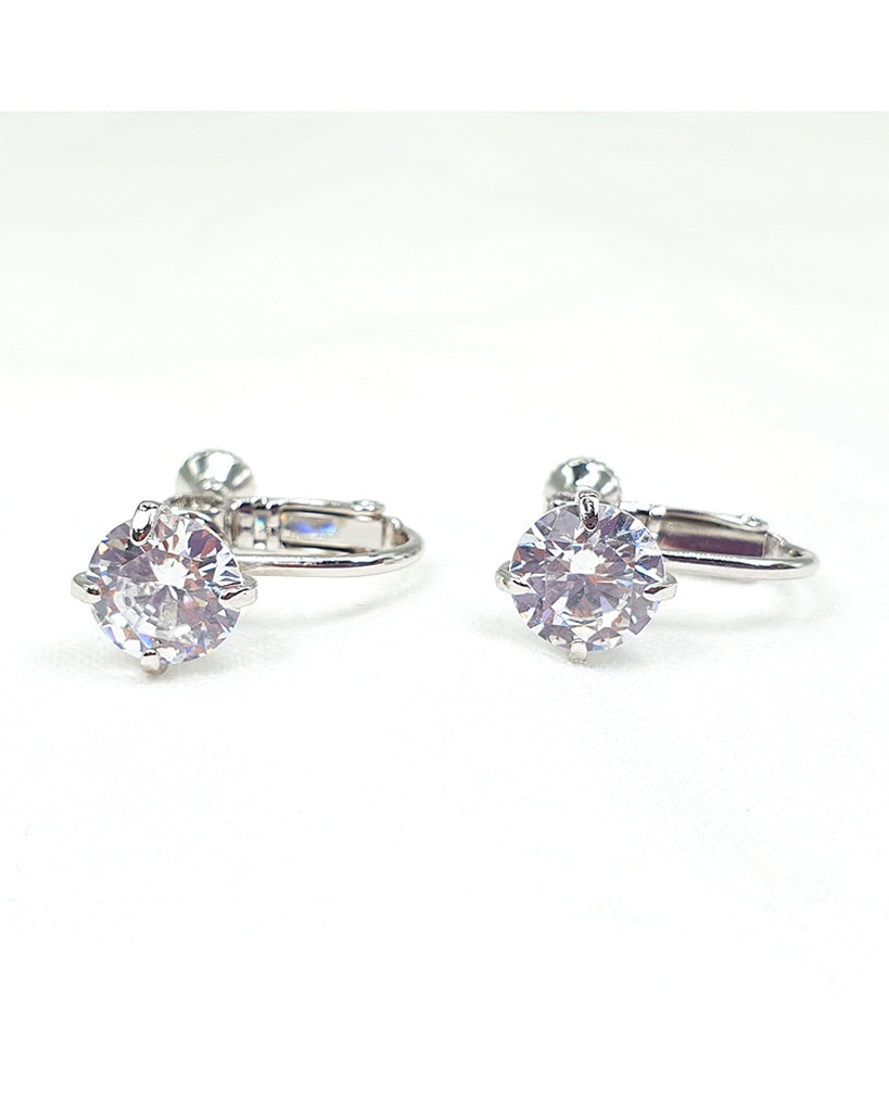 FH2 8mm Dance Competition Clip-On Rhinestone Earrings