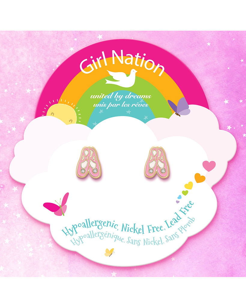 Girl Nation Ballet Slippers Cutie Stud Earrings