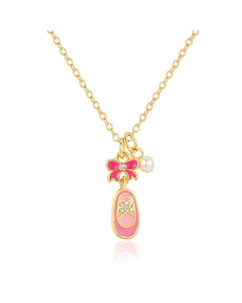 Girl Nation Sweet Petite Necklace - Crystal Ballet Shoe