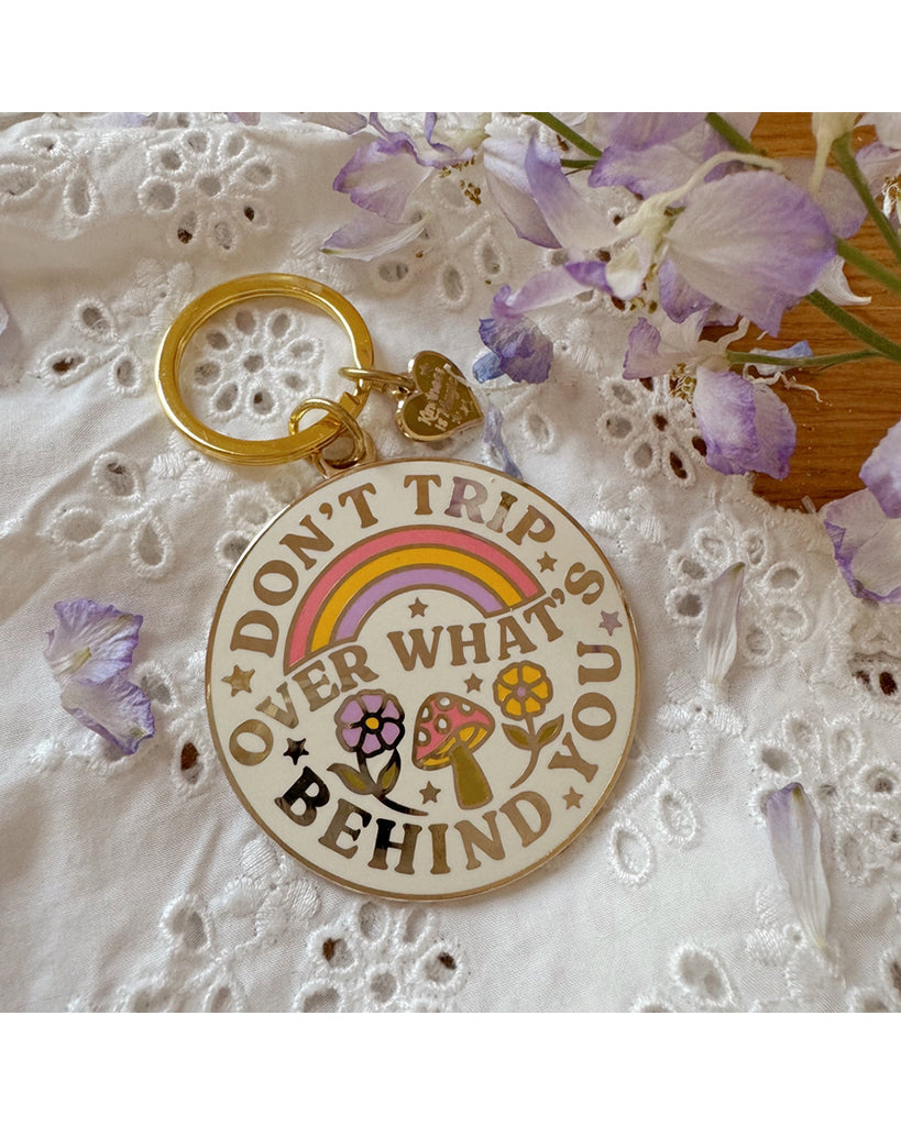 Kindness is Magic Don't Trip Over What's Behind You Enamel Keychain
