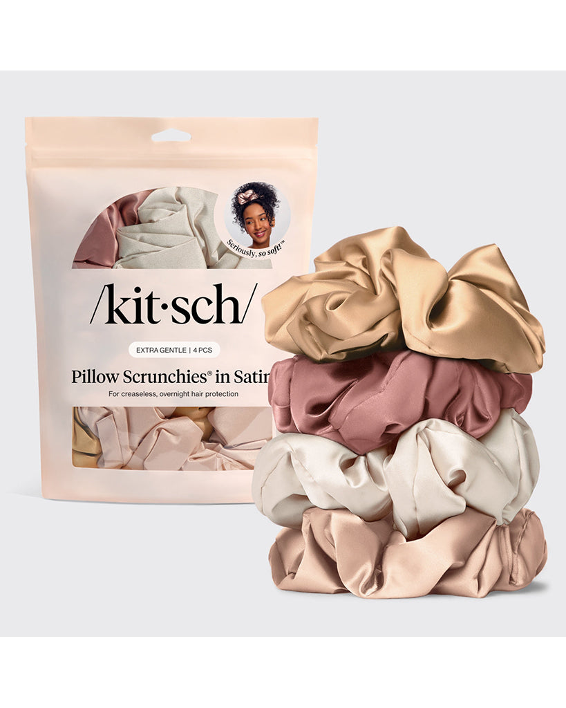 Kitsch Pillow Scrunchies® in Satin 4 pc - Blush