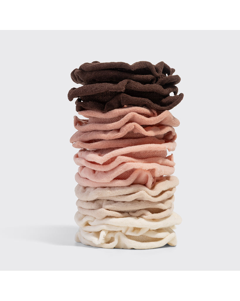 Kitsch Recycled Fabric Petal Hair Elastics 10pc Set - Blush