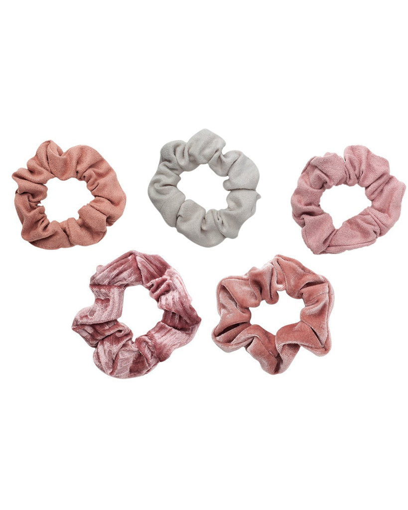 Kitsch Velvet Scrunchies - Blush and Mauve