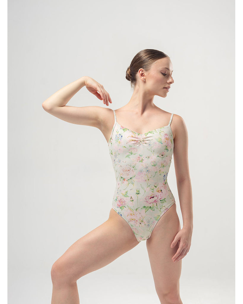 Mara Dancewear Lia Pinch Front Floral Print Adjustable Strap Leotard - Womens - Green Blossom Print