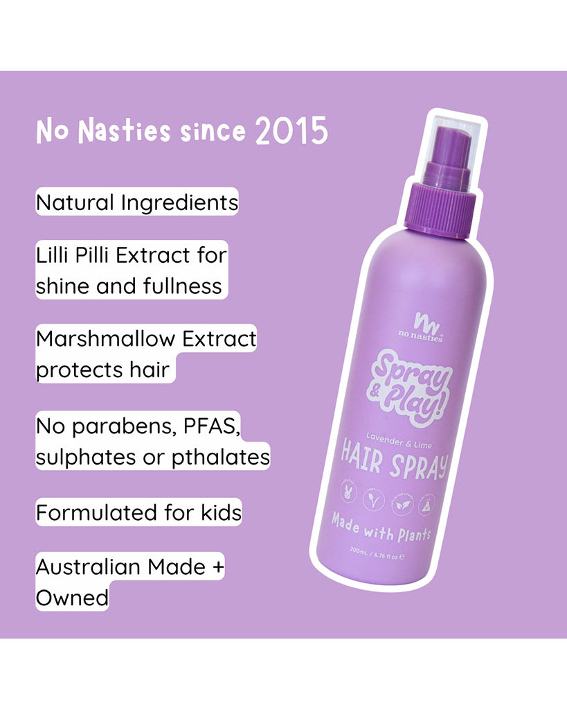 No Nasties Kids Natural Alcohol Free Hair Spray - Lavender / Fresh Lime