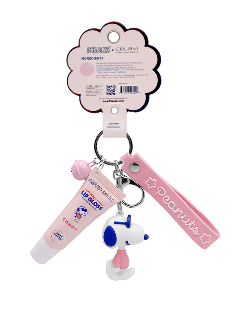 Pineapple Beauty Celavi Shea Butter Snoopy Lip Gloss with Keychain