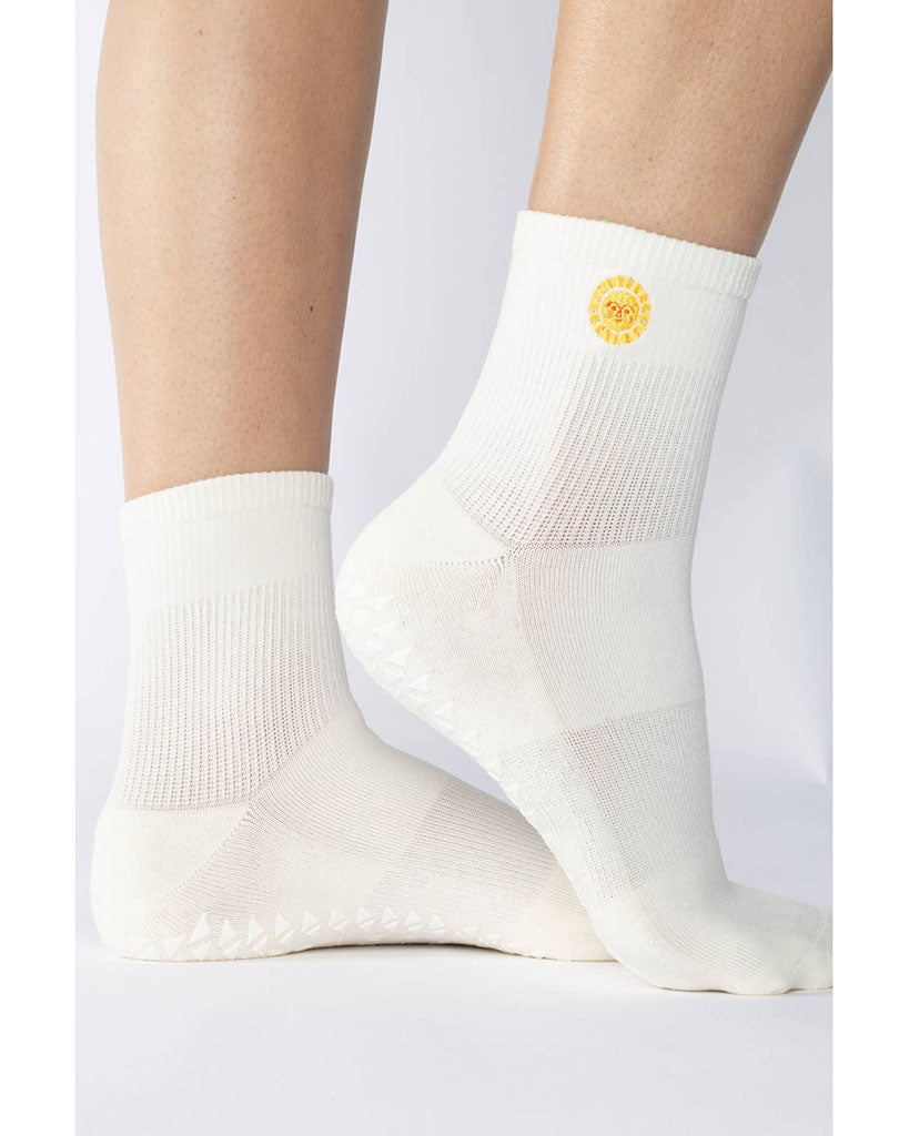 Pointe Studio Sunny Ankle Grip Sock - Womens - White