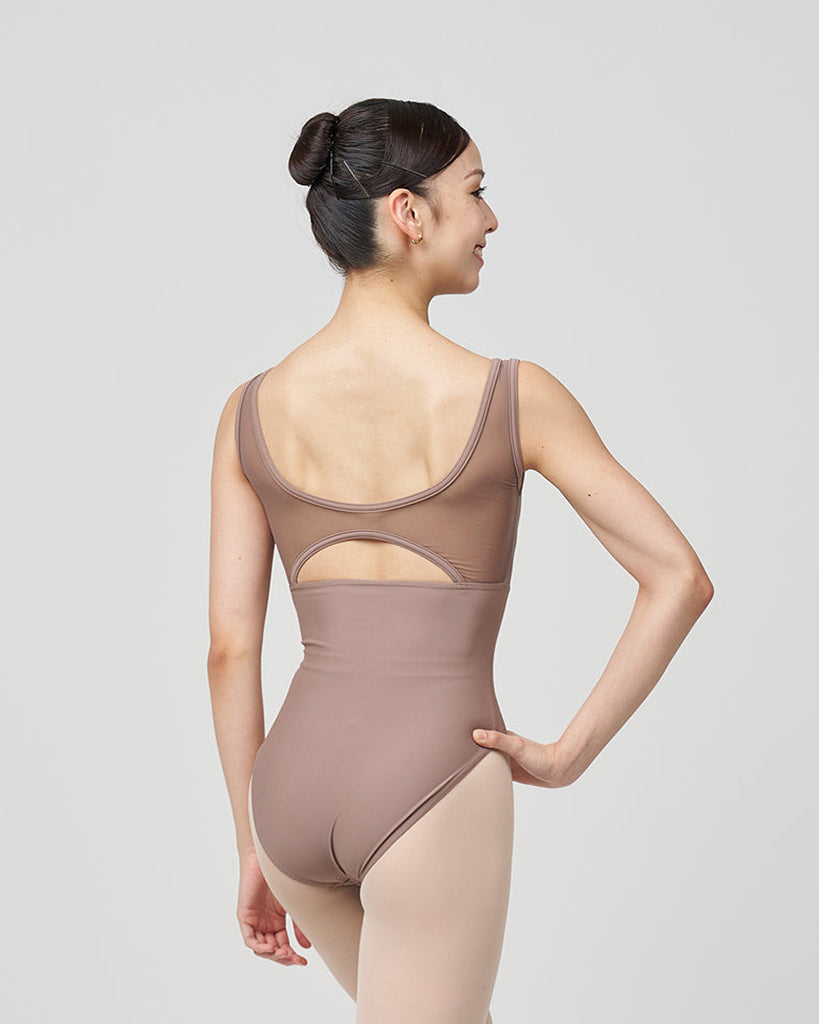 Sonata Elite Collection Square Neck Mesh Scoop Back Tank Leotard - SL4486 Womens