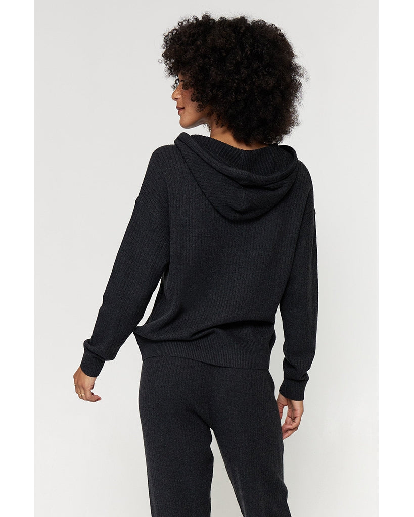 Spiritual Gangster Houston Rib Hoodie - FA20421007 - Womens - Vintage Black