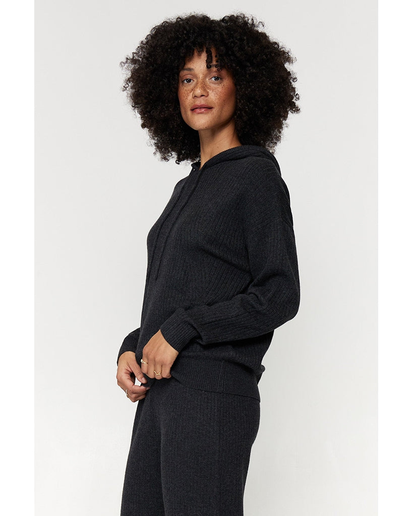 Spiritual Gangster Houston Rib Hoodie - FA20421007 - Womens - Vintage Black