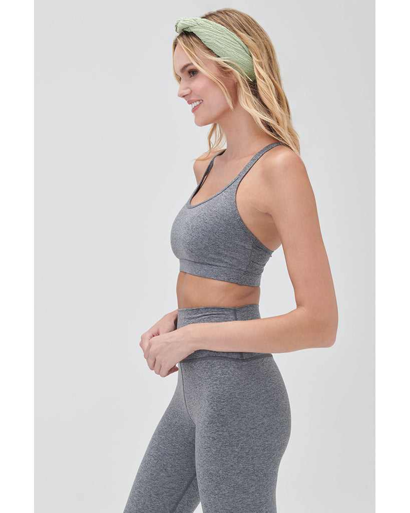 Spiritual Gangster Vibra Tech Heather Racer Back Bra - SU33676013 - Womens - Heather Grey