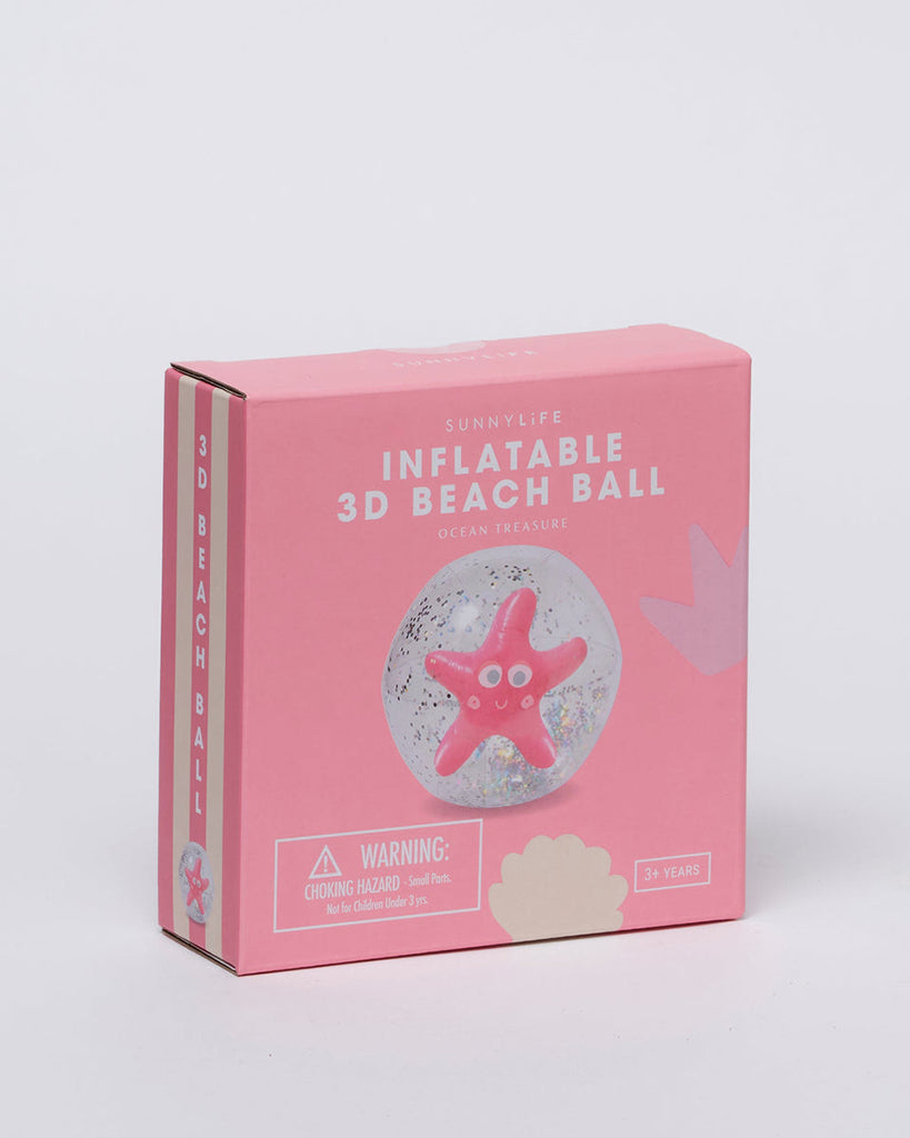Sunnylife 3D Inflatable Beach Ball - Rose Starfish / Silver Glitter