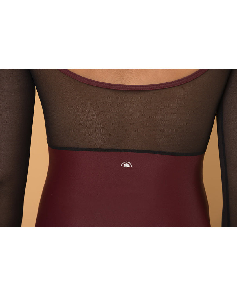 Supertone Bolt Collection Avery Mesh 3/4 Long Sleeve Leotard - Womens
