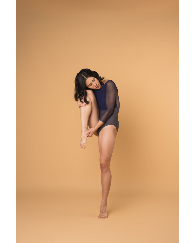 Supertone Bolt Collection Avery Mesh 3/4 Long Sleeve Leotard - Womens