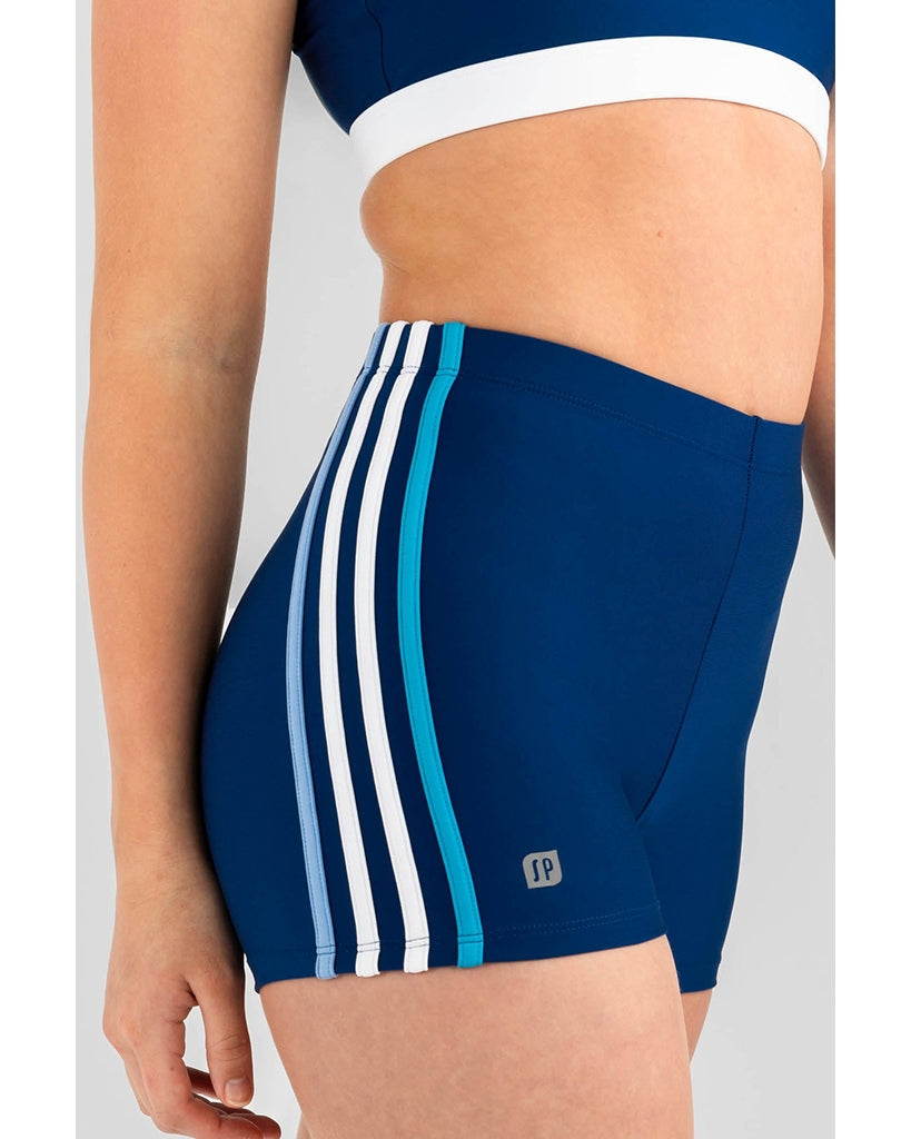 Sylvia P Ellis Side Stripe Shorts - Girls - Navy / White