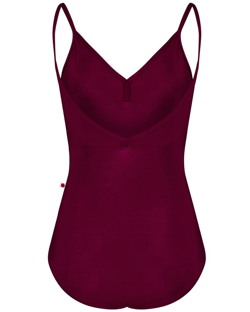 Yumiko Basics Collection Daria V-Front & Back Camisole Leotard - Womens - Burgundy