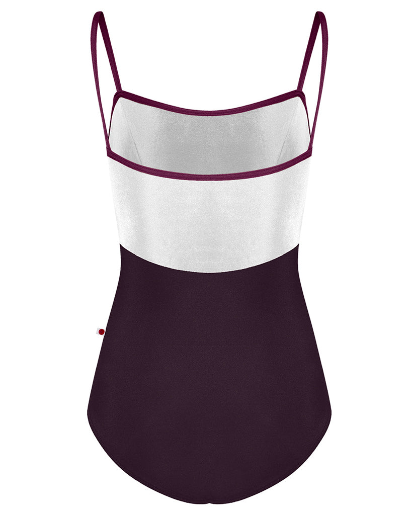 Yumiko Denise with Velvet Princess Seamed Camisole Leotard - Womens - Eggplant / White / Opera