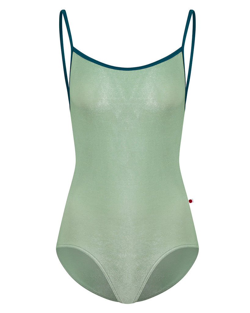 Yumiko Tamara with Velvet Horizontal Strap Low Back Camisole Leotard - Womens - Meadow / Zenith