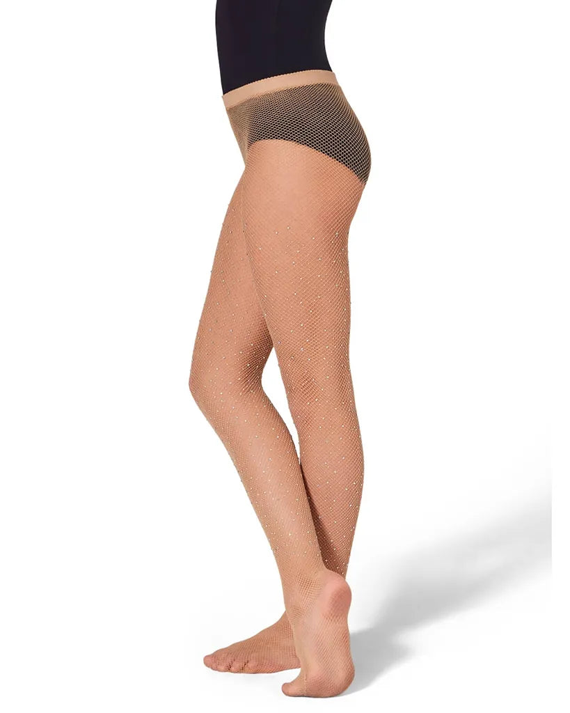 Capezio Professional All-Over Rhinestone Fishnet Dance Tights - 3505C Girls