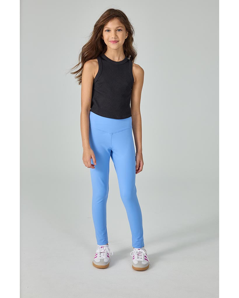 iscream Cropped Ribbed Racerback Tank Top - Black