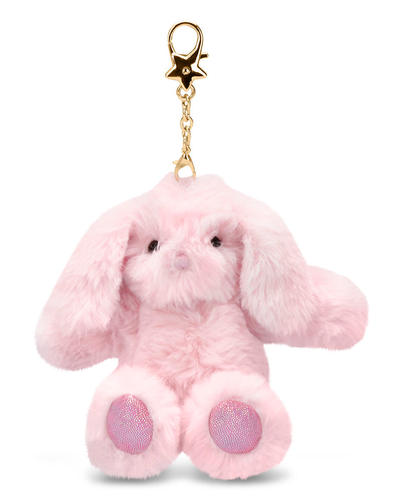 iscream Pink Bunny Bag Charm Metal Chain & Clip Keychain