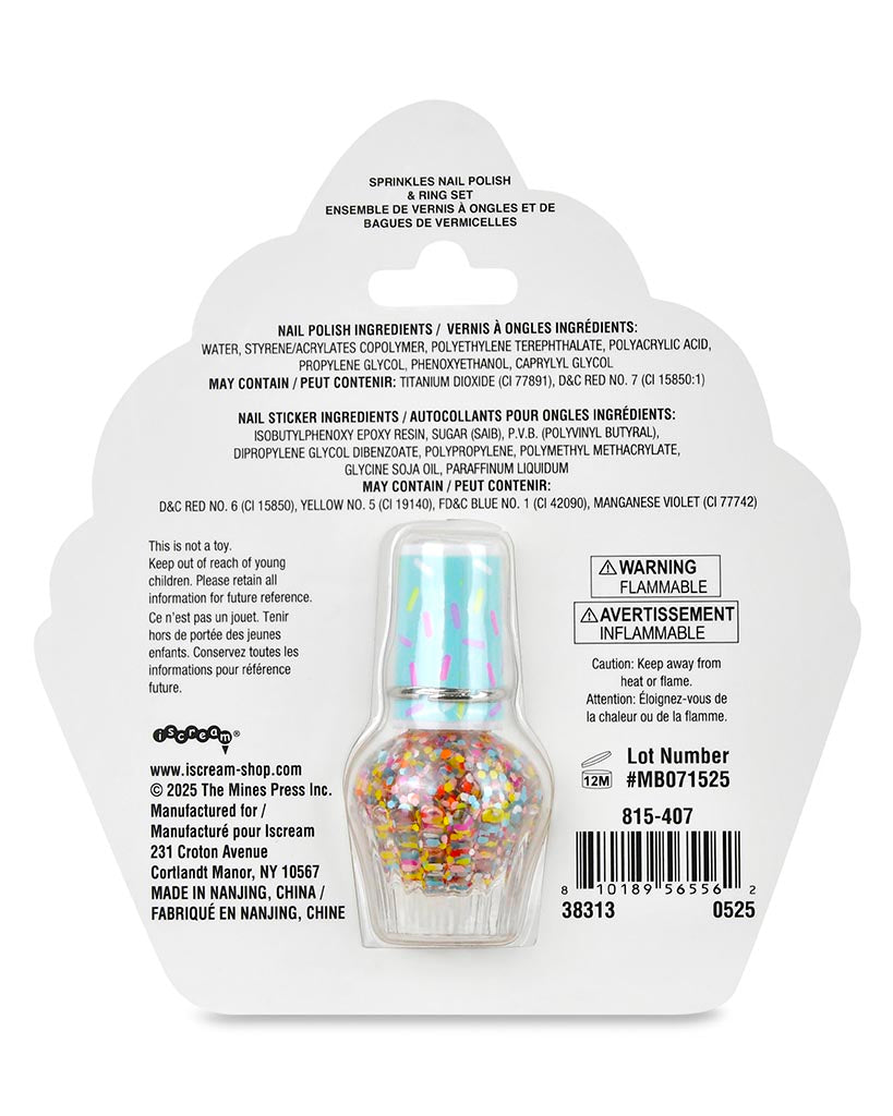 iscream Sprinkles Nail Polish Ring Set