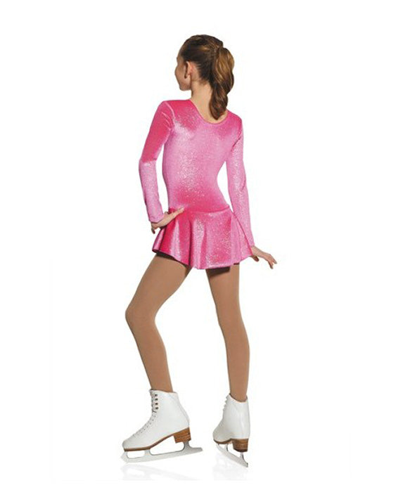 Mondor Born To Skate Glitter Velvet Skating Dress - 2711C Girls - Pink Glitter