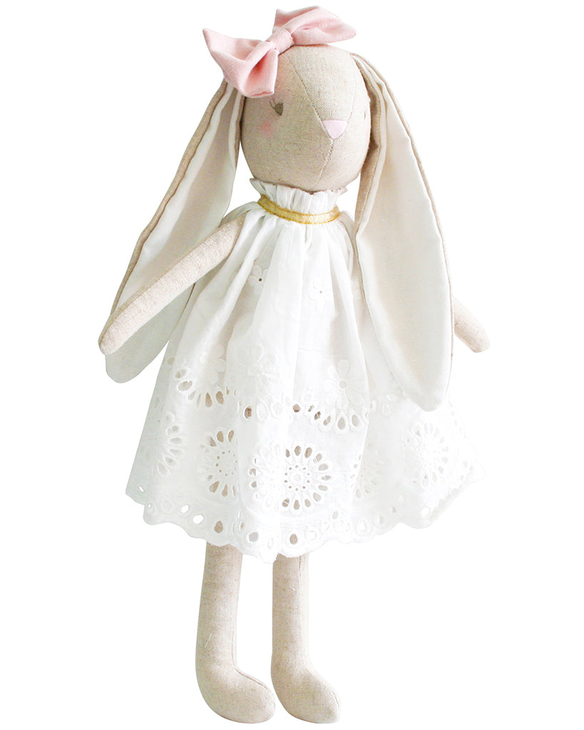 Alimrose Baby Broderie Bunny Plush Toy 25cm