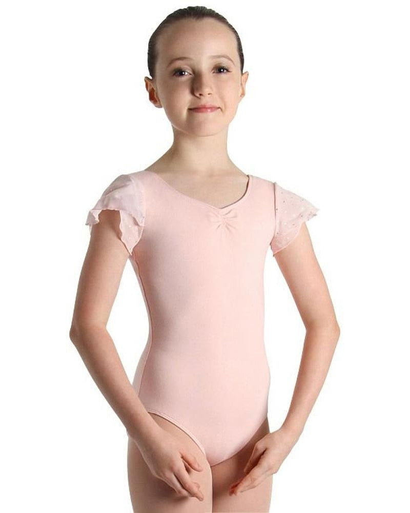 Bloch Sequin Tulip Cap Sleeve Leotard - CL3732 Girls Dancewear - Bodysuits &amp; Leotards Bloch Light Pink 2/4  Dancewear Centre Canada