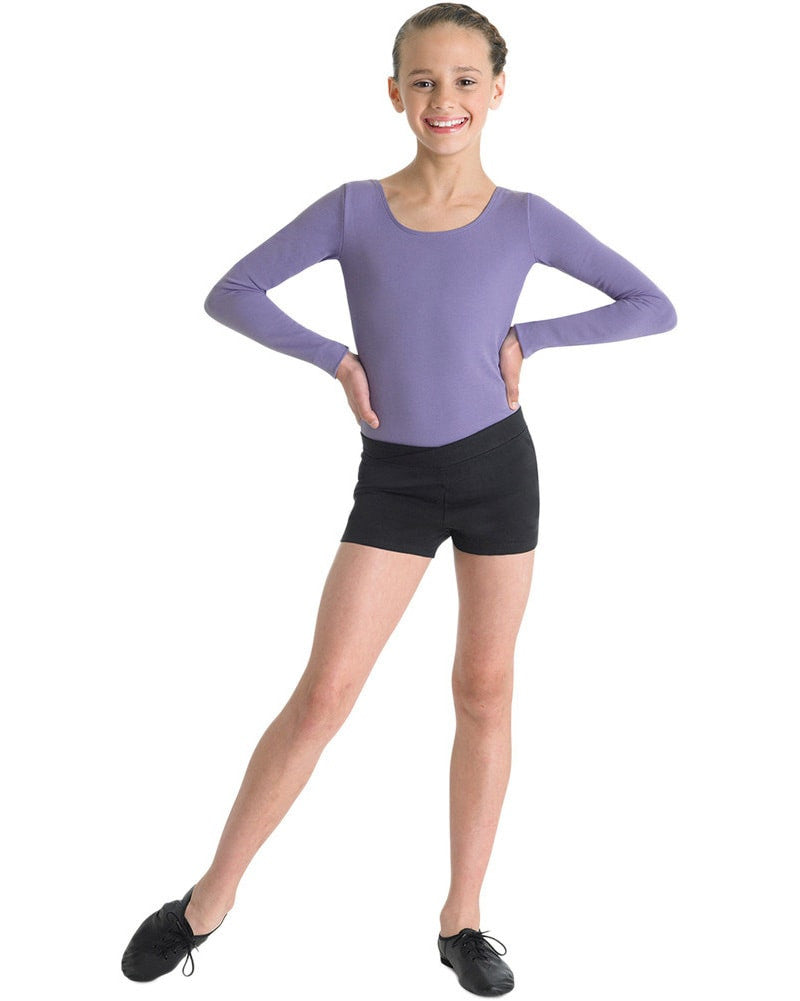 Bloch Arabesque Cotton V-Waist Dance Shorts - CR3644 Girls Dancewear - Bottoms Bloch Dancewear Centre Canada