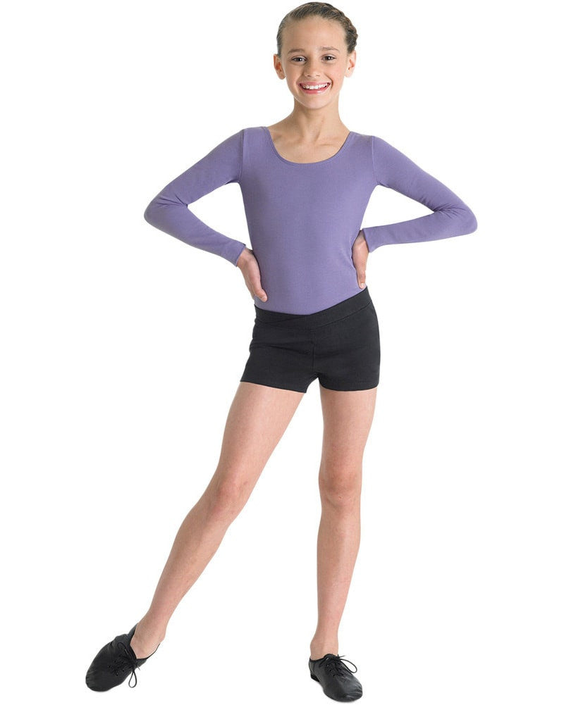 Bloch Arabesque Cotton V-Waist Dance Shorts - CR3644 Girls Dancewear - Bottoms Bloch    Dancewear Centre Canada